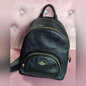 SOLD ON ANOTHER SITE - Coach Black Leather Mini Backpack with Gold Colored